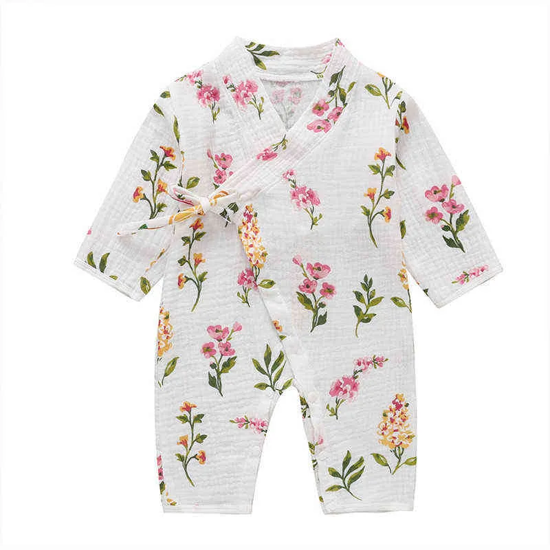 Cospot geboren garen gewaad kimono jumpsuit infantil cartoon 100% mousseline katoen rompertjes babyjongen meisje kleding nachtkleding 2022 35 211229