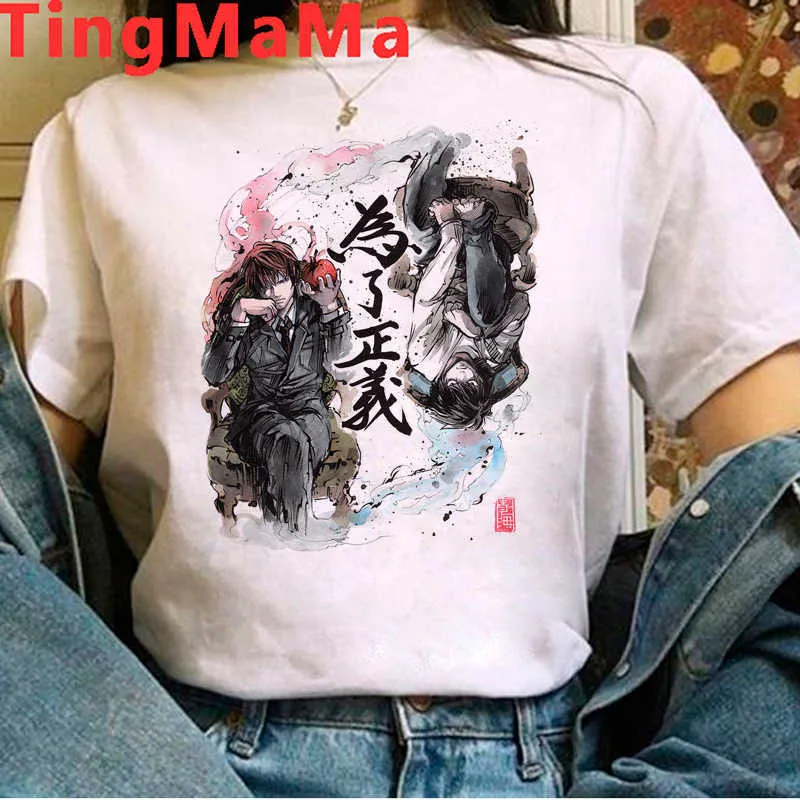 Dödsanteckning Shinigami Ryuk Tshirt Kvinnor Par Kläder Skriv ut Tappning Grafisk Tees Kvinnor Ulzzang Top Tees Tshirt Aestetic X0621