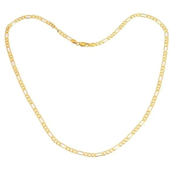 24K Gold Platinum Plated Chain Necklace 4 5mm Men's NK Links Figaro 20 Inches 50cmsize 20''24 '' Color253e