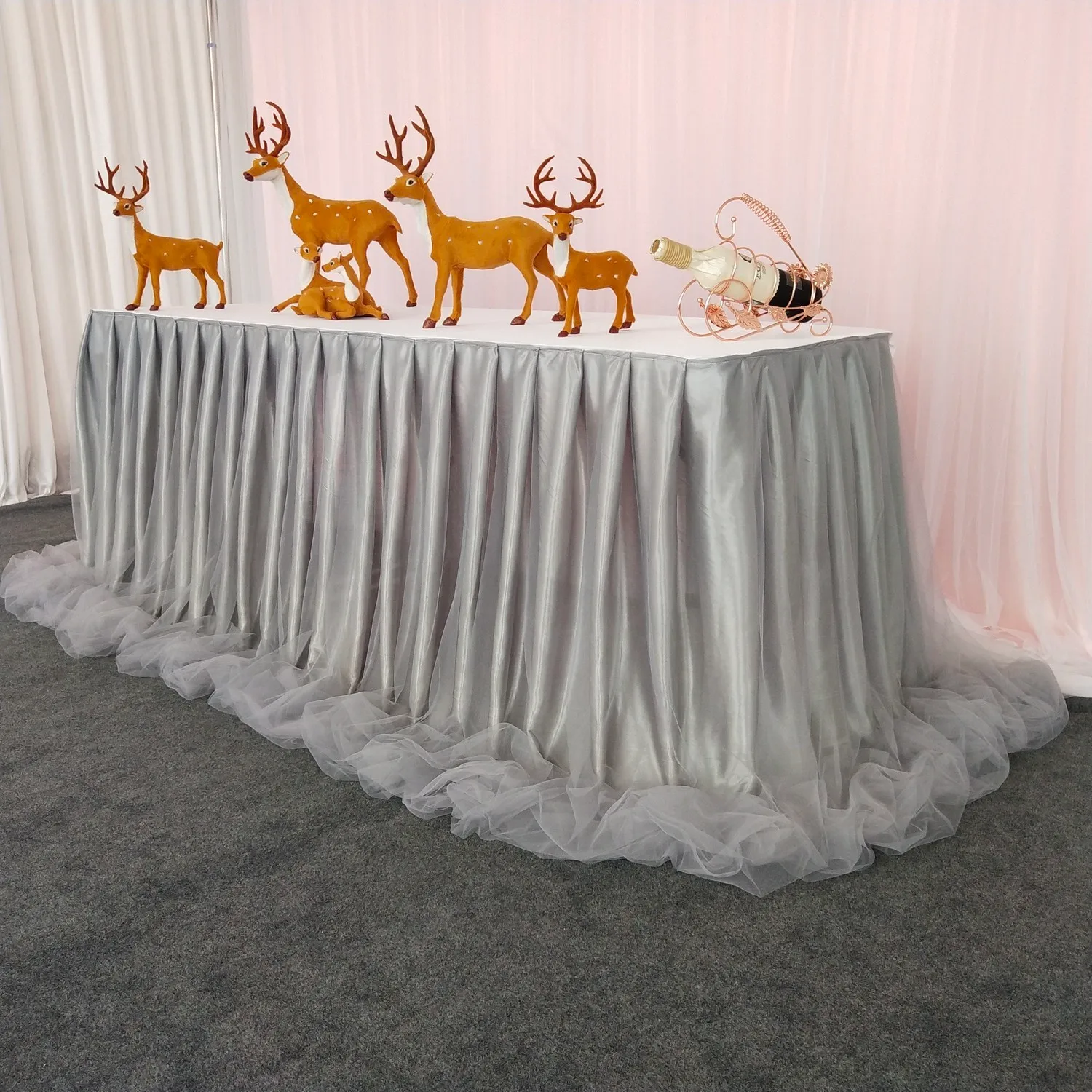 Obrus ​​stały kolor na przyjęcie urodzinowe ślubne okładka okładka prostokąta biurka okładki ściereczki tutu stolik spódnica dekoracja t200827