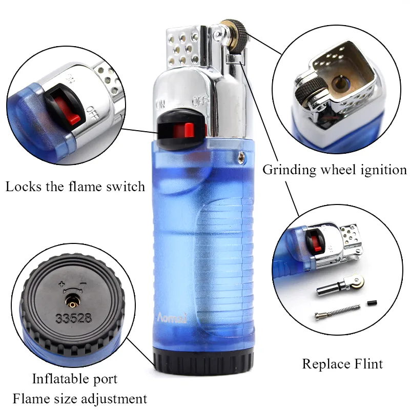 Type de gaz butane briquet rechargeable flamme fantôme flamme flottante drôle briquets magiques meule silex cigarette fumer gadget C5236407