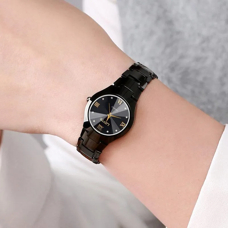 Wristwatches Selling Couple Watch LSVTR Men Women Tungsten Steel Ladies Quartz Lover Gift To Husband And Wife Drop2028