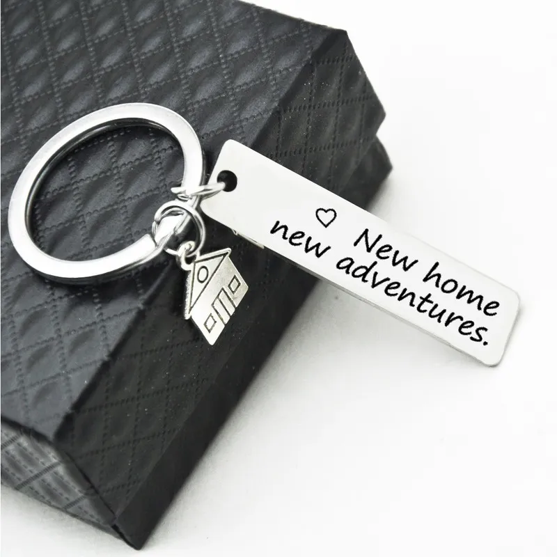 Edelstahl -Schlüsselringbrief Home ID Schlüsselbundhalter Bag hängt Frauen Männer Mode Schmuck Will und Andy