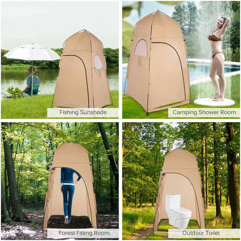 Portable Camping En Plein Air Tente Douche Bain Changer Cabine D'essayage Abri Plage Confidentialité Toilette 220104