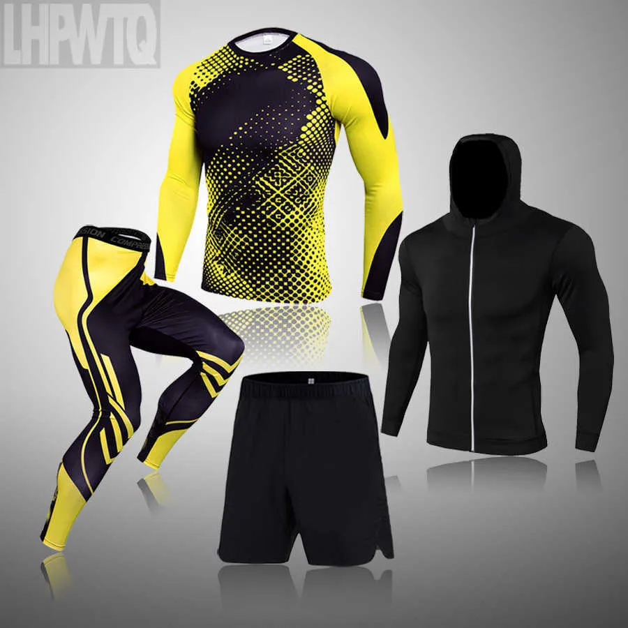 Top Vêtements pour hommes Sous-vêtements thermiques Fitness Training Collants de compression Chemises de course Sweat-shirt Homme Leggings Rashgard mâle 211110