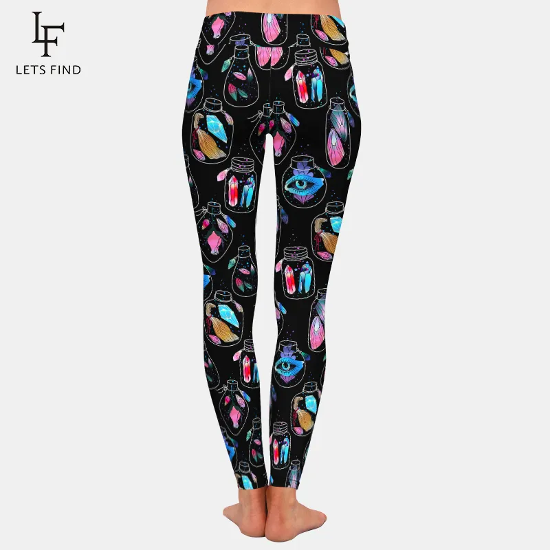 LetSpind New Magic Design Fomens Leggings Banns High Wiast Plus Size Polyester Women Sexy Fitness Leggings 201014