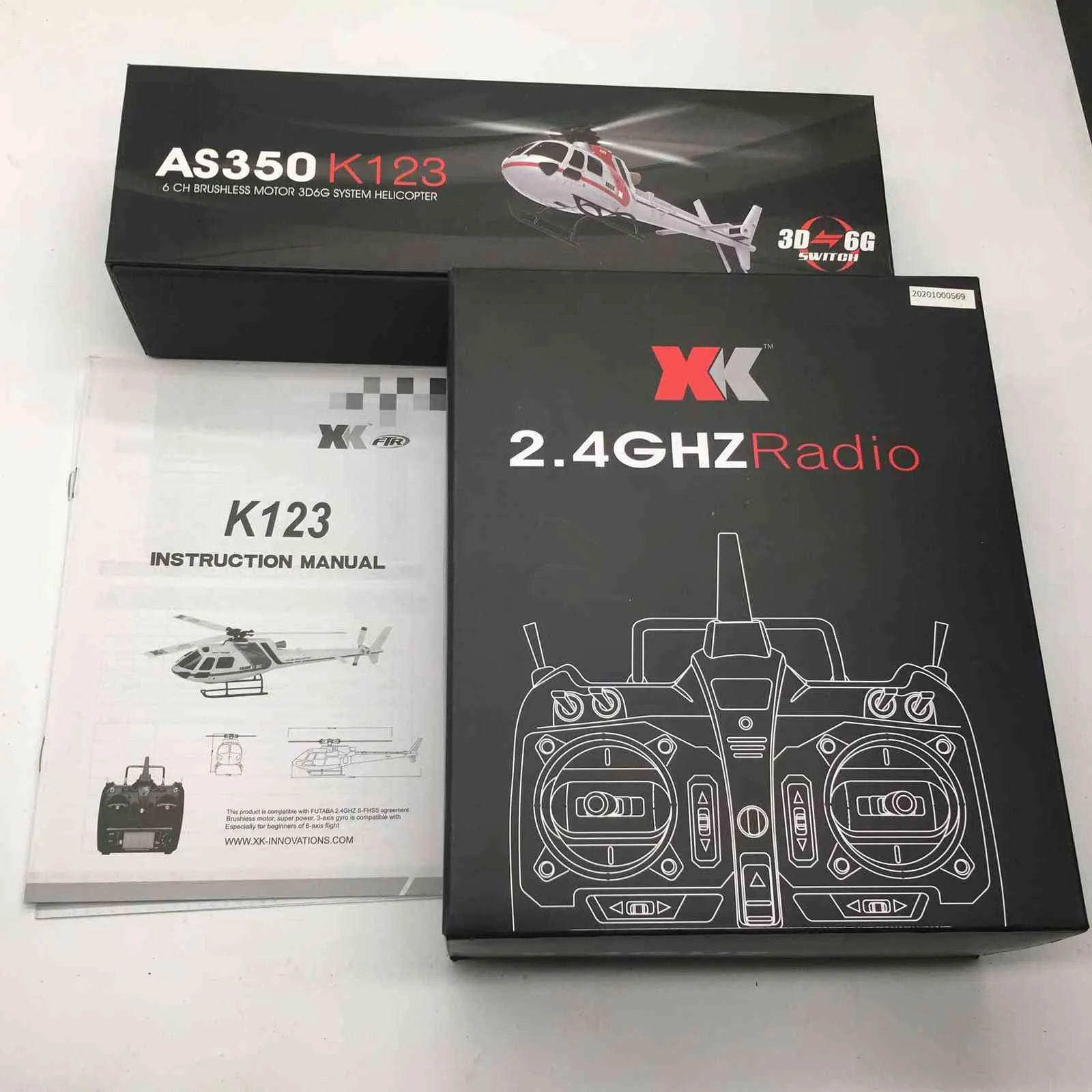 Mit 2 Batterien Original XK K123 6CH Brushless AS350 Scale 3D6G System RC Hubschrauber RTF Upgrade WLtoys V931 Geschenkspielzeug 2111309855185