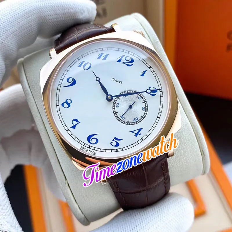 40mm Historiques American 1921 82035 Automatic Mens Watch 82035 000J-9964 White Dial 18K Yellow Gold Case Brown Leather Strap Watc2447