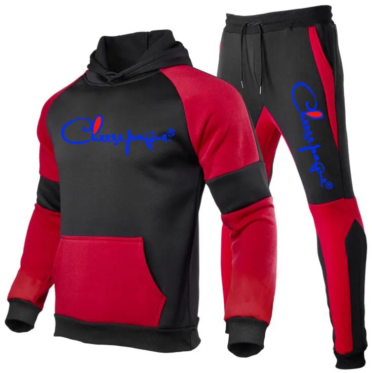 Felpa con cappuccio da uomo Tuta da uomo Abbigliamento sportivo Stampa di marca Tute Autunno Inverno Due pezzi Completi oversize con cappuccio Streetwear Abiti S-XXXL