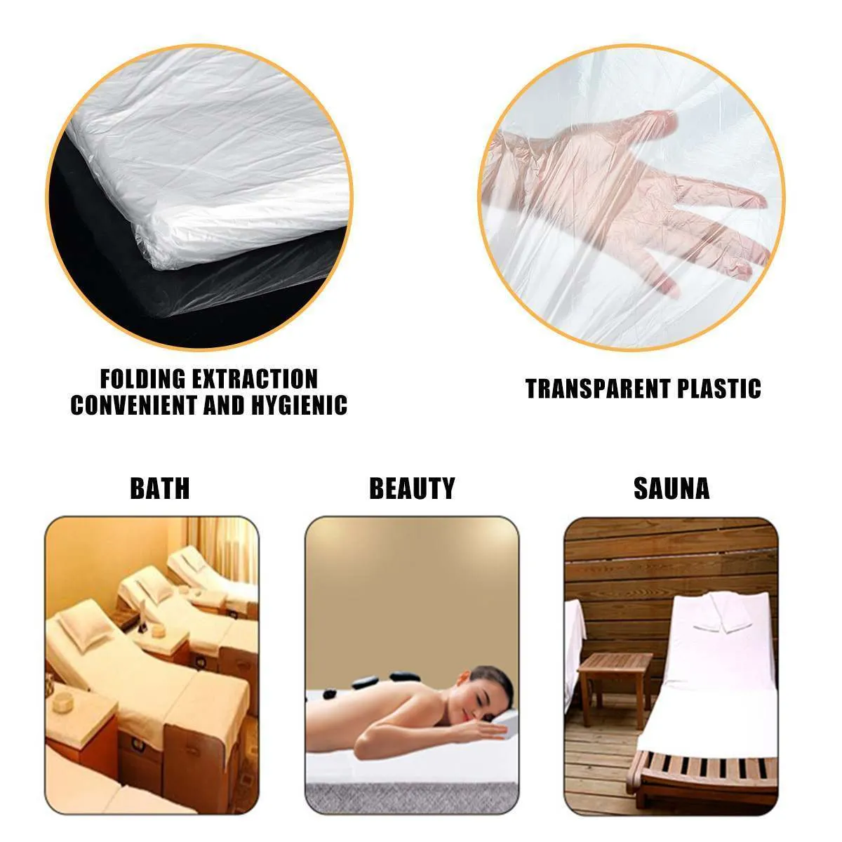 waterproof Oil proof Spa Massage Bed Cover Bedspreads Sheet Beauty Salon Spa Bed Table Transparent Beauty Bed Film T200901