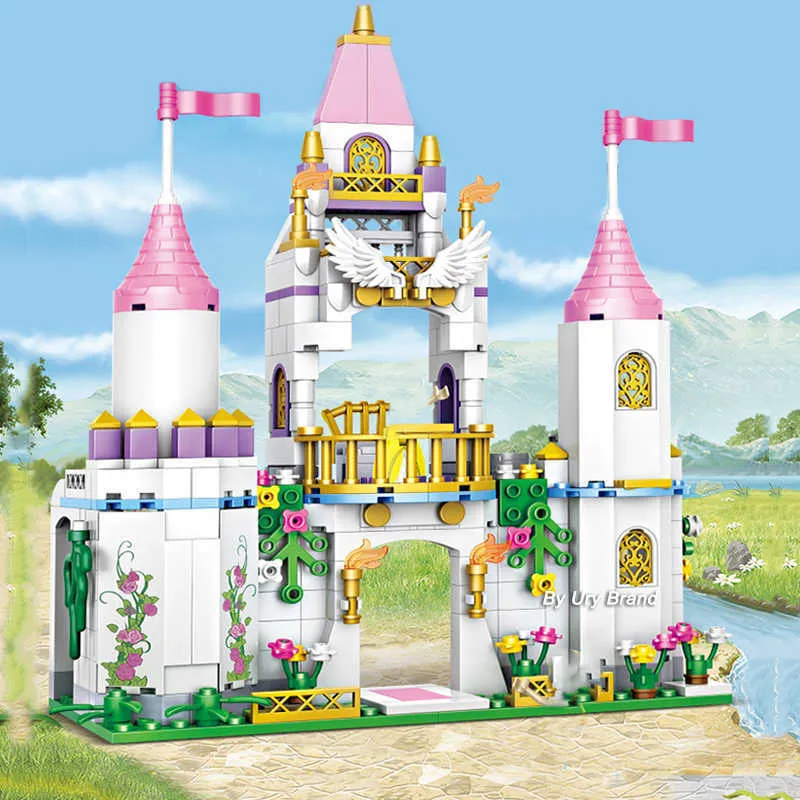 Ragazze Building Block Toy Friends Princess Castle Series House con 2 bambole Assemblaggio educativo Casa da gioco fai da te Regali bambini Q0624