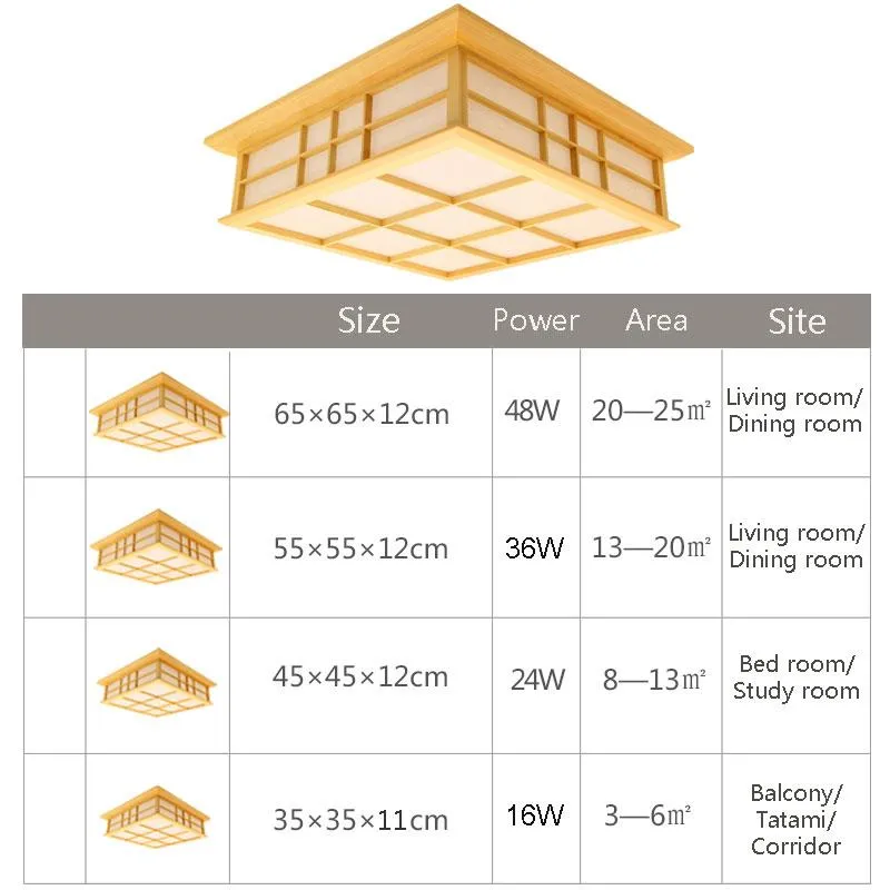 Luzes de teto estilo japonês lâmpada tatami led iluminação de teto de madeira sala de jantar quarto lâmpada sala de estudo casa de chá 0033310a