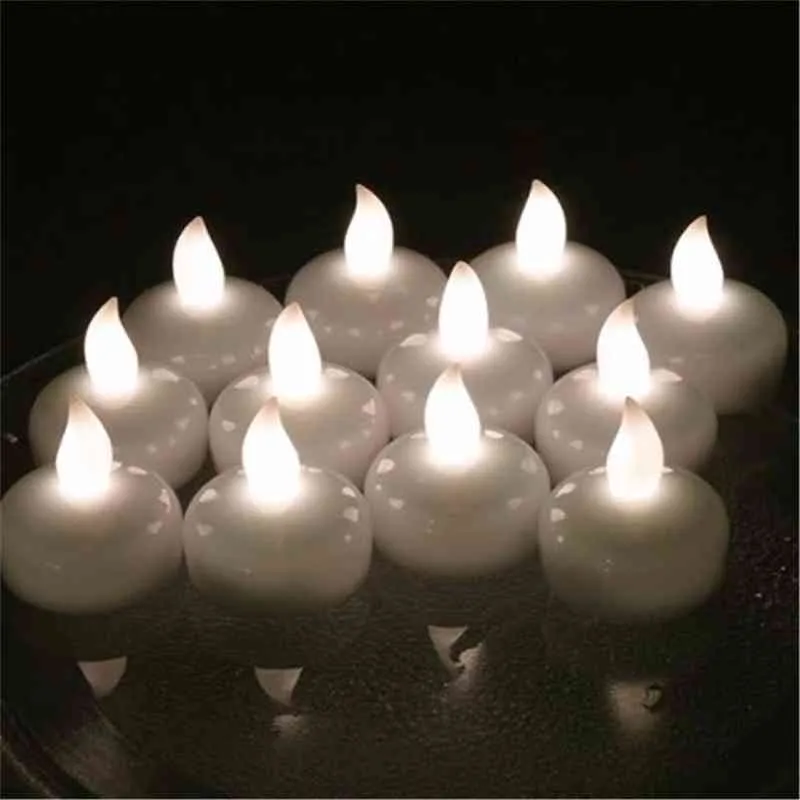 Koel witte drijvende kaarsen zonder flikkering 12 stuks, waterbestendige Candele, speciale velas decorativa, mini led-batterijkaarsen