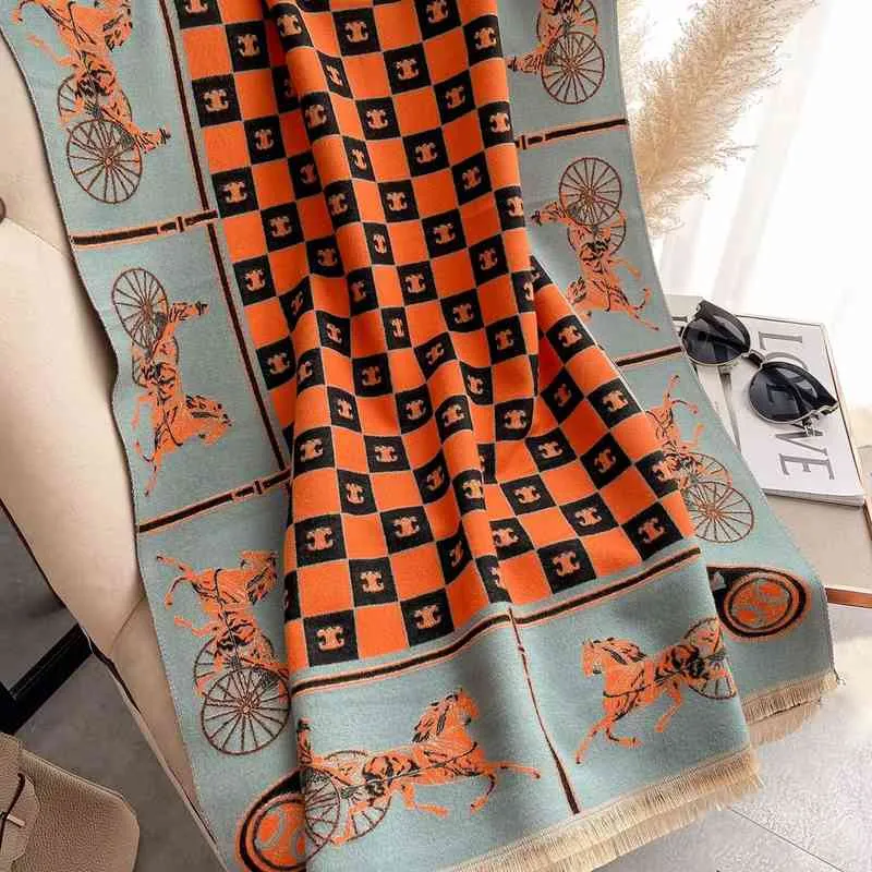 Good Digner Fashion Brands Ladi Scarf Deluxe Autumn Thermal Scarfs High Quality cashmere thick scarv big size 180 * 65cm