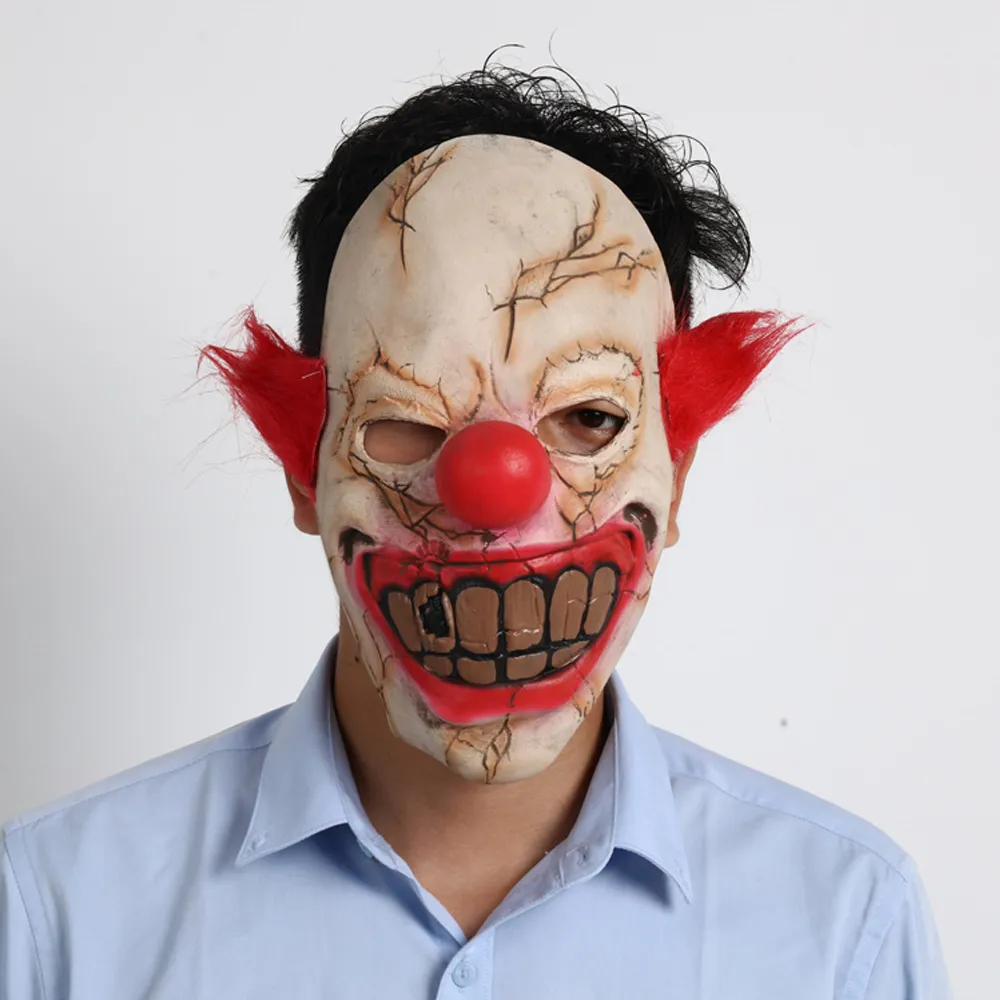 Horror Halloween Mask Latex Full Maschera da clown dall'aspetto orribile Halloween Party T200622