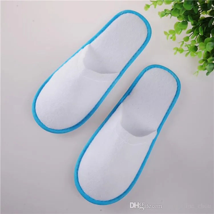 Wholesale Hotel Travel Spa Disposable Slippers Scuffs Home Guest Slippers White With EVA Sole Closed Toe