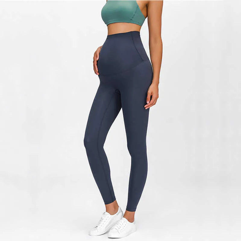 Rooftrellen 20% Spandex Hoge Taille Fitness Leggings Zwangere Moederschap Broek Gym Dames Zwangerschap Casual 210925