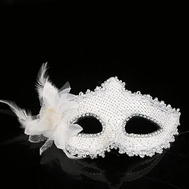 10 stks Kleurrijke Pailletten Bloem Dames Meisjes Masquerade Ball Mask Dance Birthday Party Carnaval Props Christmas