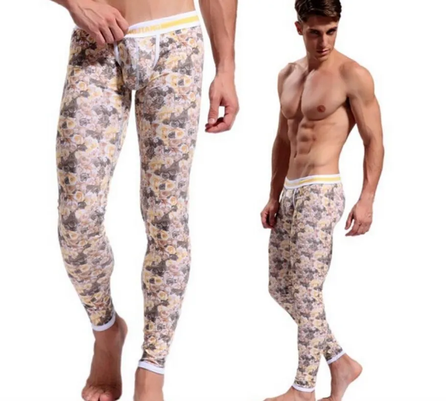 Hommes sous-vêtement thermique pantalon long Thermo vêtements pantalons chauds hommes coton pyjama bas body garder Zentai Leggings 4 couleurs