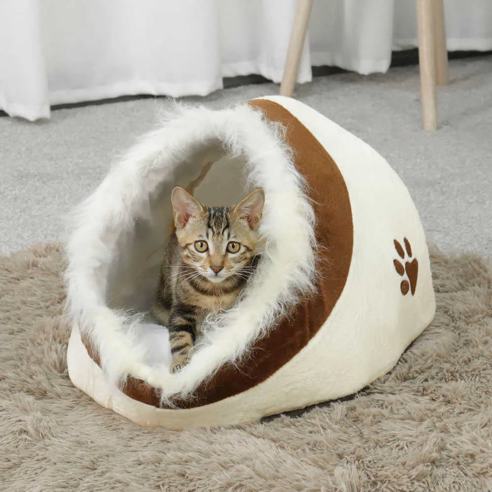 Pet Dog Puppy Cat Warm Bed House Plush Cozy Nest Mat Pad Pet House Bed Sofa Warm Sleeping Bed Kennel Home Matscama redonda perro 211009