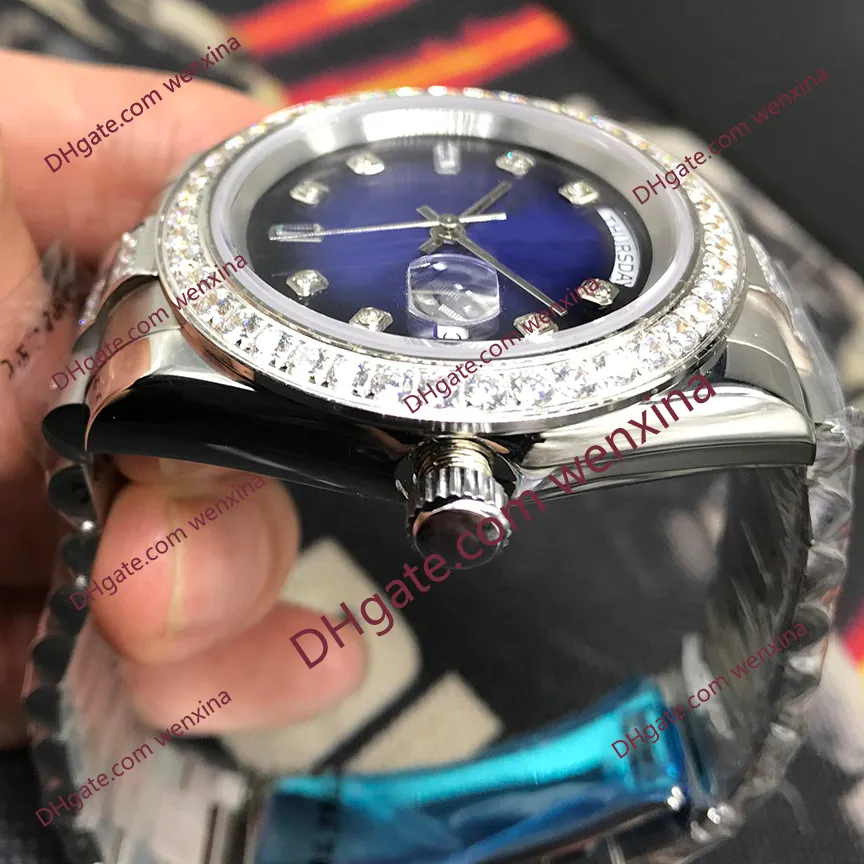 luxury Diamond Watch 41mm Waterproof watch.diamond bracelet Mechanical Watches blue montre de luxe 2813 Automatic Steel men watches