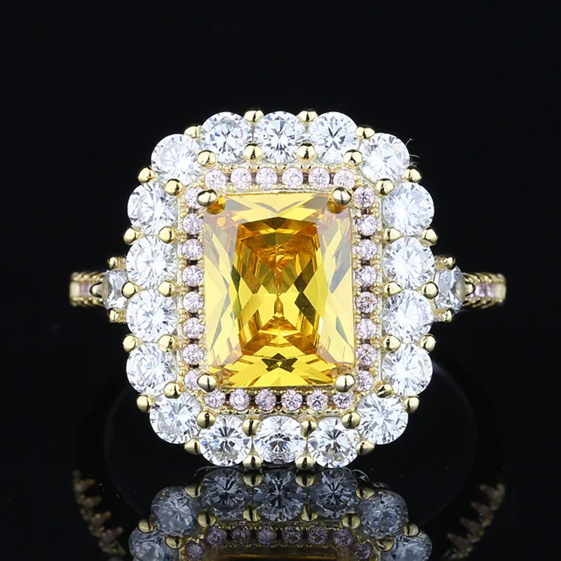 OEVAS 100% 925 anneaux de mariage étincelants en argent Sterling pour les femmes fête diamant à haute teneur en carbone bijoux fins cadeau