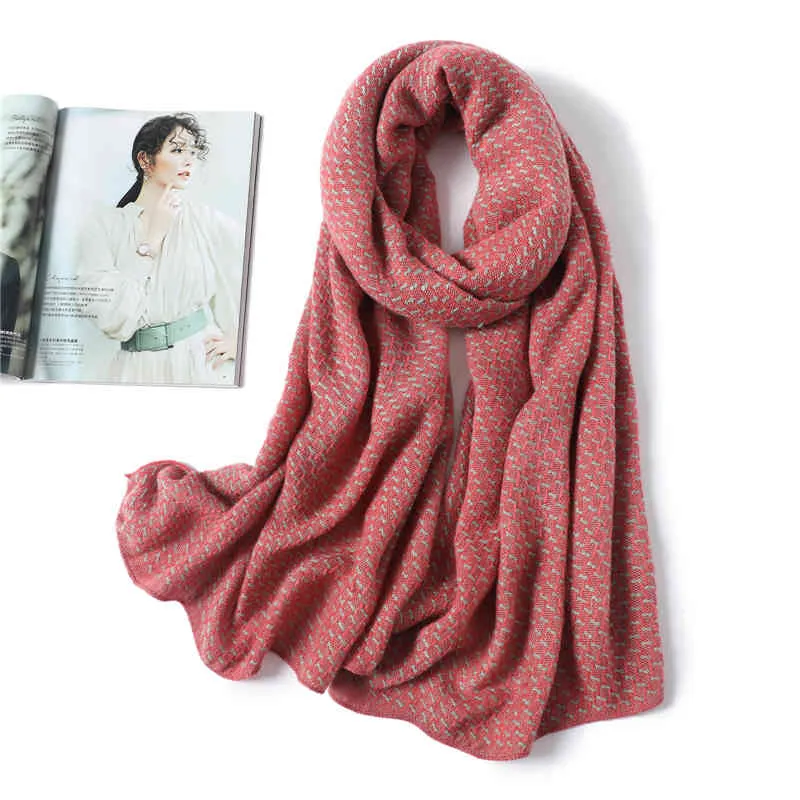 Mjuk Cashmere Knit Scarf för kvinnor Varm Vinter Scarves Hijab Solid Pashmina Lady Shawl Wrap Double Side Unisex Scarfs 2020