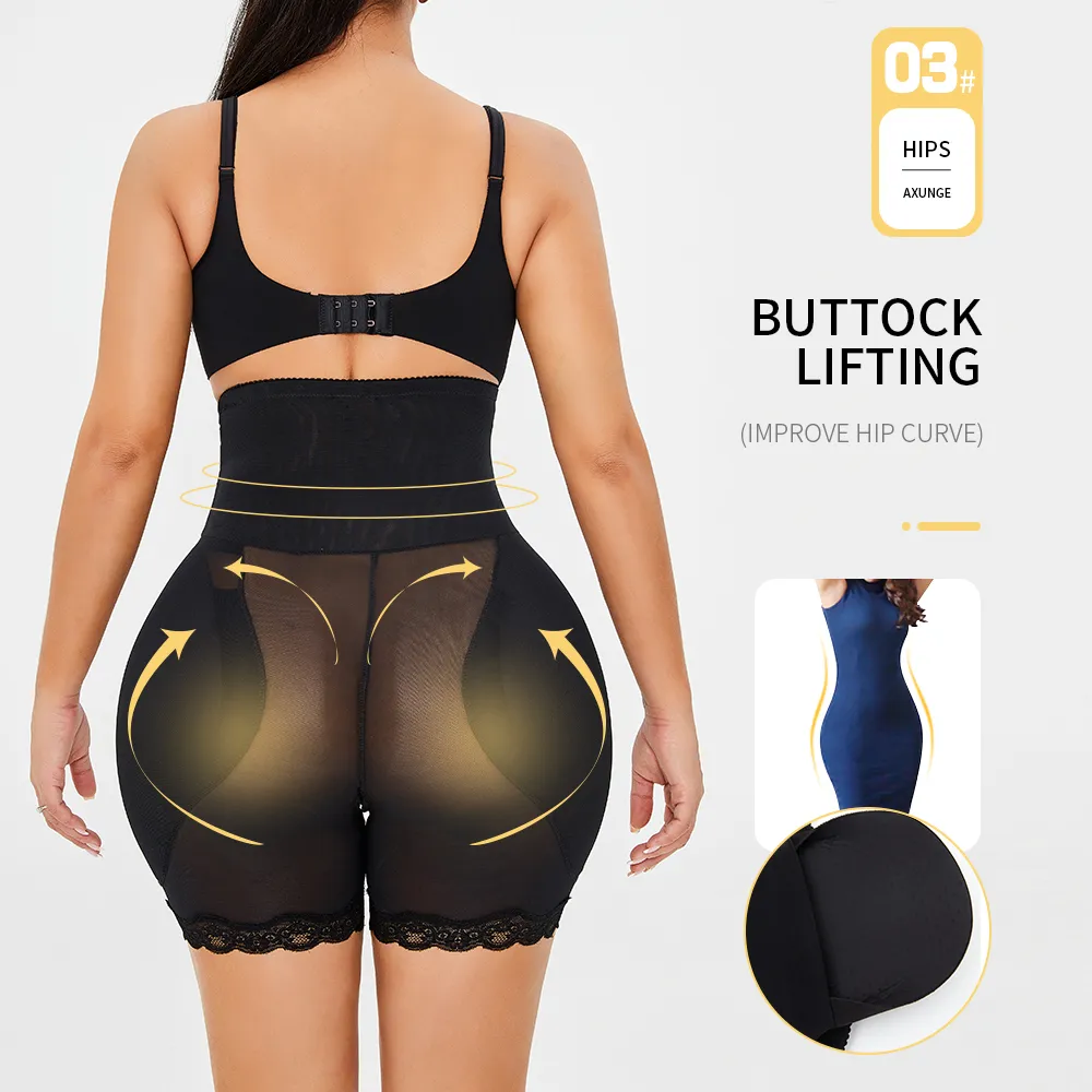 Nahtlose Frauen Butt Lifter Bauch Steuer Höschen Hohe Taille Hüfte Gepolsterte Panty Body Shaper Kompression Oberschenkel Schlankere Shapewear 210305