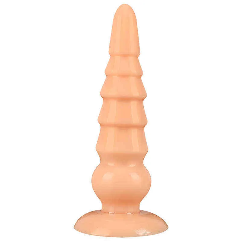 NXY Dildos Anal Toys Large Tower Shaped Vestibule Plug for Men and Women Masturbation Device Soft Suction Cup Chrysanthemum Expansion Fun Adult 0225