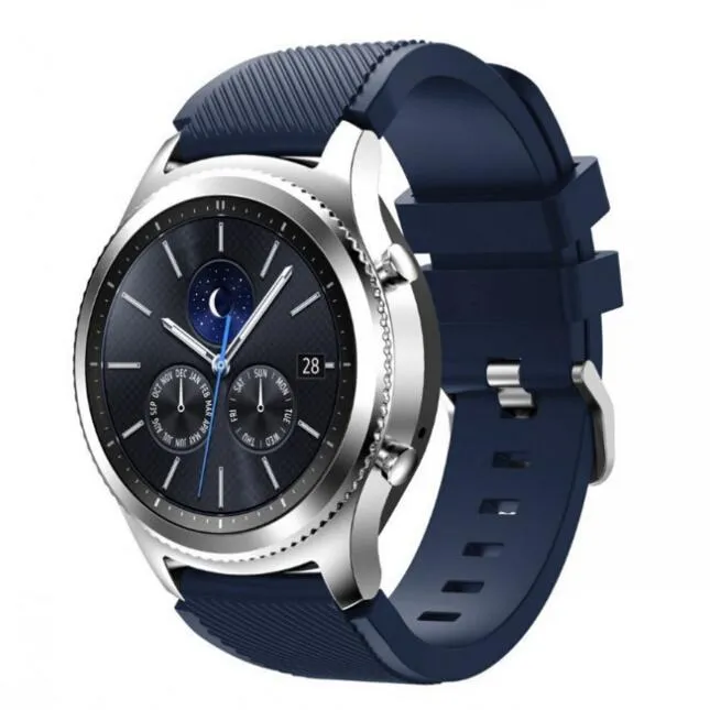 Bracelets de montre 10 couleurs Top marque 22mm bracelets de montre en Silicone de sport pour Galaxy Gear S3 Classic Frontier R760 765 770 Smart Strap283y