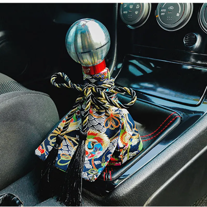 Acessórios universais para carro padrão estilo lona Katana botão de alavanca de câmbio tampa contra poeira Espada de corrida samurai botão de câmbio colares2699
