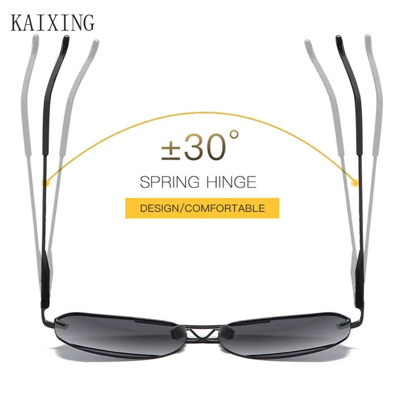 Lunettes de soleil Kaixing unisexe demi-cadre carré polarisé hommes femmes anti-éblouissement HD lentilles jaunes Vision nocturne lunettes de conduite Shades233l