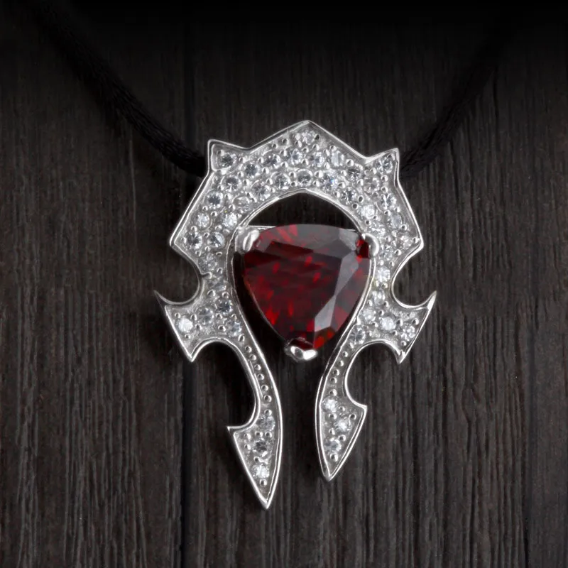 Wow gry Horde 925 Sterling Silver Broszka z Kołnierz Lapel Kapel Pin Dla Mężczyzn Kobiety Garnituje Odzież Prezenty Urodzinowe