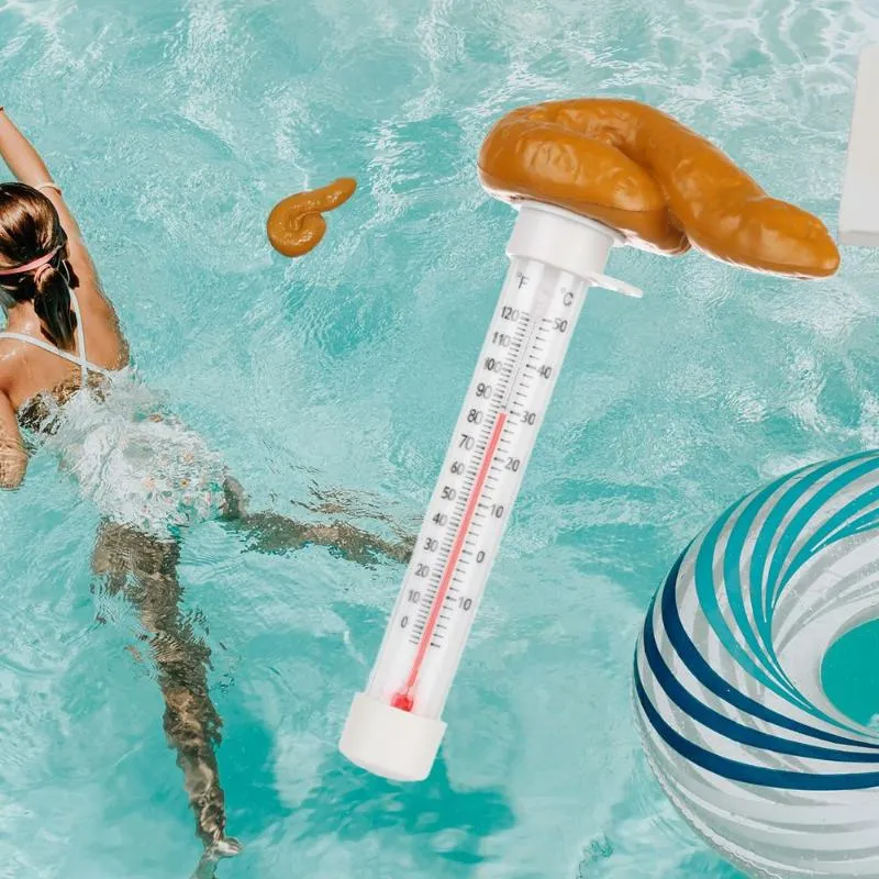 Accessori piscina Novità Scherzo falso Regalo Termometro acqua Cacca galleggiante Nuoto Sauna Digital213d
