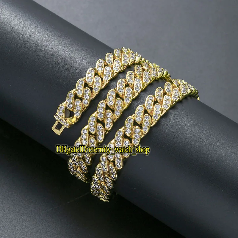 Eternity europejski i amerykański hip hop 13 mm cz Diamonds kubański naszyjnik męski naszyjnik Hip Hip Single Row Pełny diament Iced OU2212