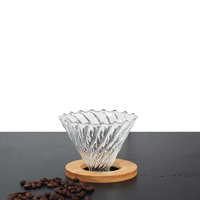 Swabue Pour Over Coffee Maker Pot e Percolators Set Glass Dripper V60 02 Filter Eco-Friendly 500ML Riutilizzabile Colande Cafe 211008