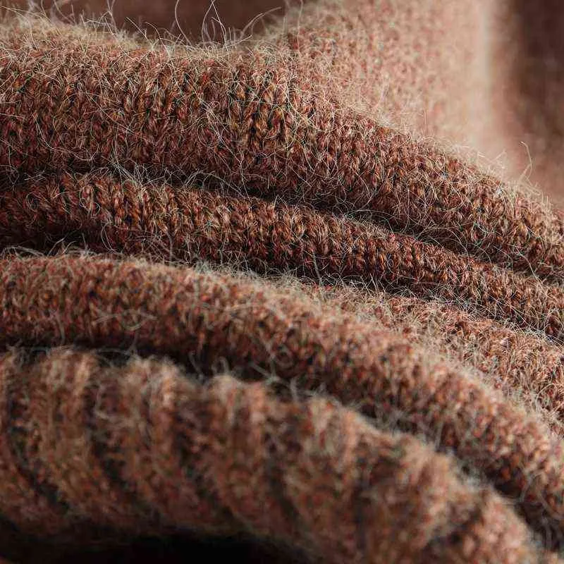 MASTGOU, suéter grueso de invierno de gran tamaño, suéter de Cachemira de punto para mujer, suéter de manga larga con cuello alto, Jersey suelto, cálido, 211120