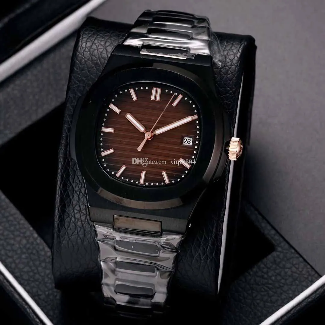 Męski zegarek Sport Style Bow Blustle stal nierdzewna obudowa szafirowa Sapphire Glass 2813 Automatyczny ruch czarny pasek303e