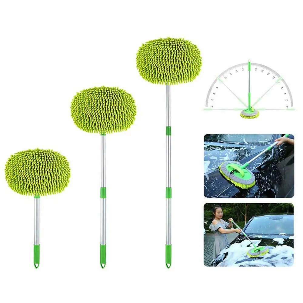 Auto Wassen Mop Super Absorberende Car Cleaning Auto Borstels Mop Window Wash Tool Dust Wax Mop Soft Upgrade Drie sectie Telescopic323A