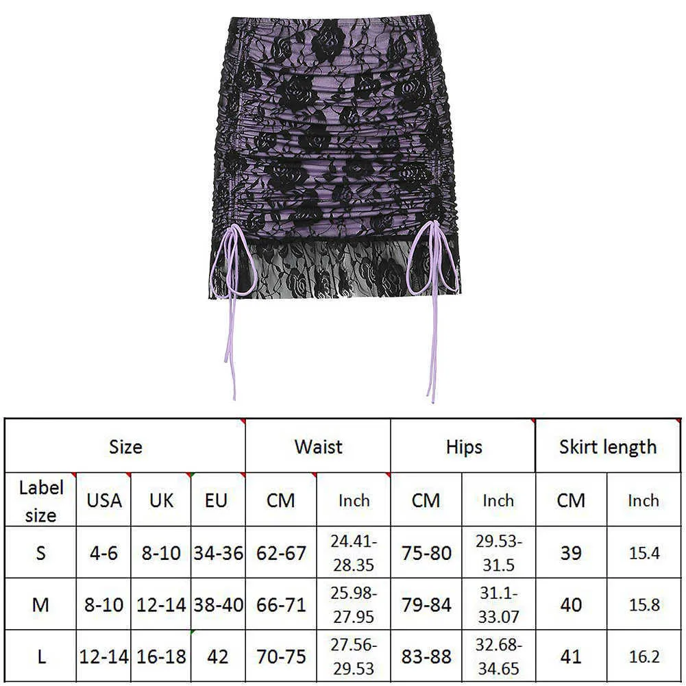 Drawstring 메쉬 고트 Y2K 스커트 여성 더블 레이어 레이스 업 위로 이크 미니 어두운 아카데미아 미학 90S 고딕 거리 210629