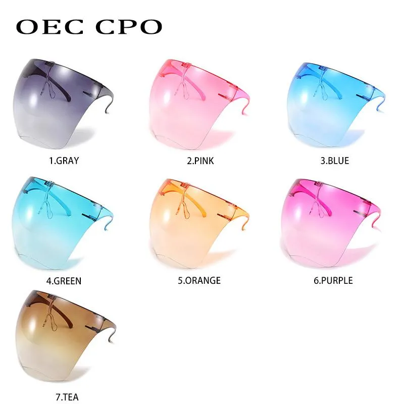 Sunglasses OEC CPO Oversized Full Face Men's Women's Faceshield Women Mask Protective Goggles Shield Visor Waterproof Gl258J