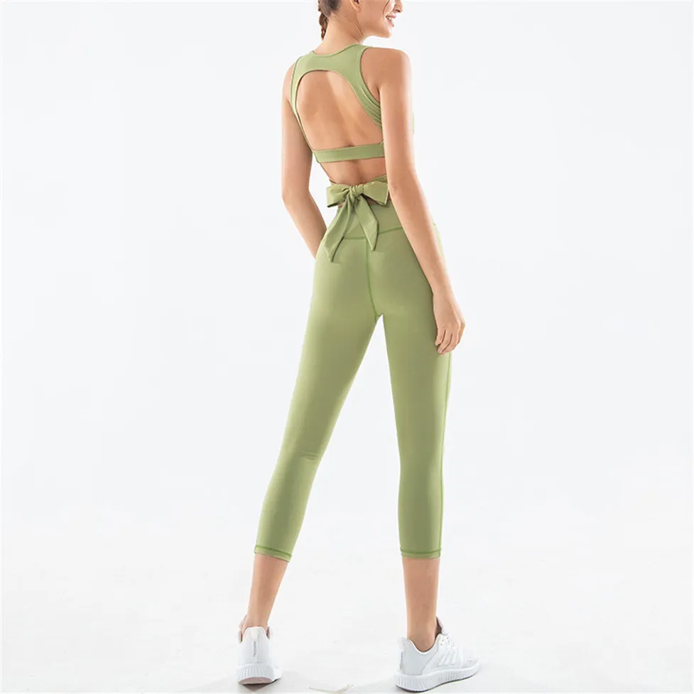 Costume féminin mélodie costume costume costume sport haut de gym qualité de gymnastique de sport coupé cul pantalon de yoga cul pantalon femme vêtements femmes