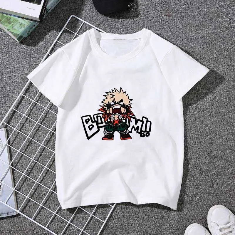 私のヒーローアカデミア焼畑勝手Tシャツメンズファッションヒップポップブラックティー100％コットン原宿アニメシャツCamisetas Hombre X0621