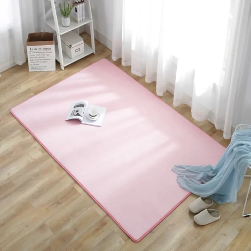 Colore solido tappeto di velluto di corallo spesso moquette moderno soggiorno area tappeto camera da letto tappeto tatami tatami crawling decorazione la casa5908530