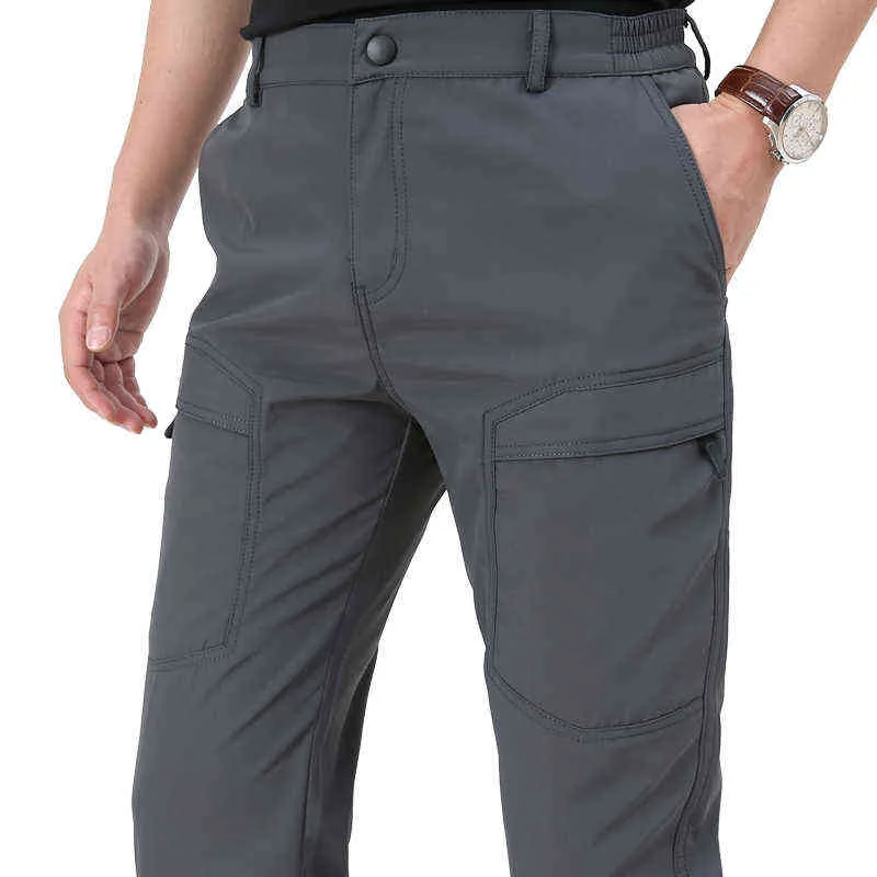 Pantaloni casual in pile spesso invernale Pantaloni da uomo in cotone softshell tattici militari larghi Jogeer Pantaloni lunghi termici caldi H1223