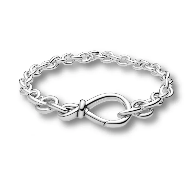 100% 925 Bracelets en argent sterling pour les femmes Bracet de chaîne de liaison de luxe de mode FIT CHARMS Perles Fine bijoux cadeau Envoyer un sac à poussière Gift8489280