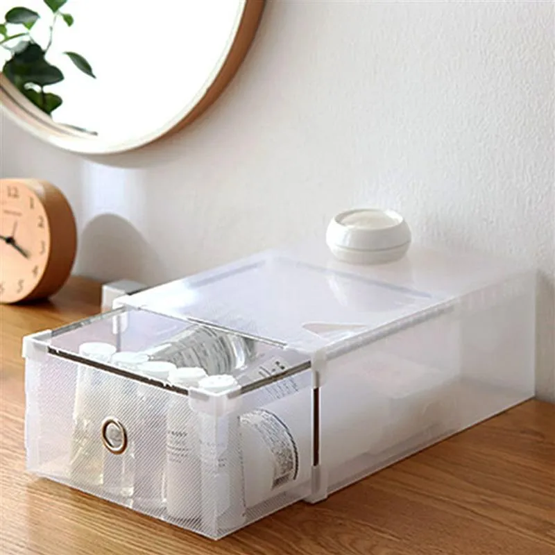 Transparent Storage Thickened Dustproof Organizer Box Stackable Combination Shoe Cabinet 210309