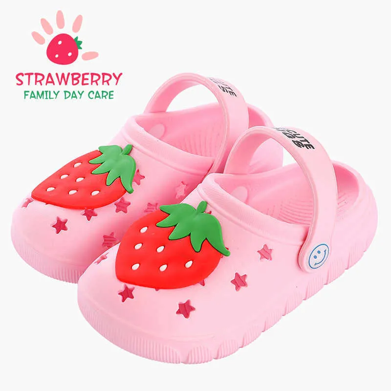 Cute Cartoon Baby Kids Sandals Kapcie Dla Dziewczyn Chłopcy Non Slip Soft Sole Sole Dzieci Toddler Beach Garden Lato Slajdy Buty 210713