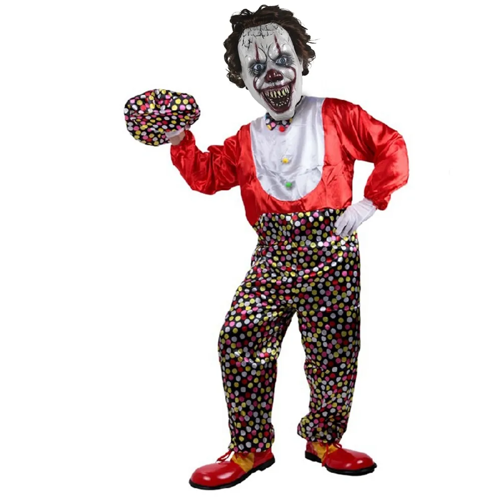 Cosmask Horror Clown Halloween Costume Party Creepy Scary Decoration Props Pennywise Mask