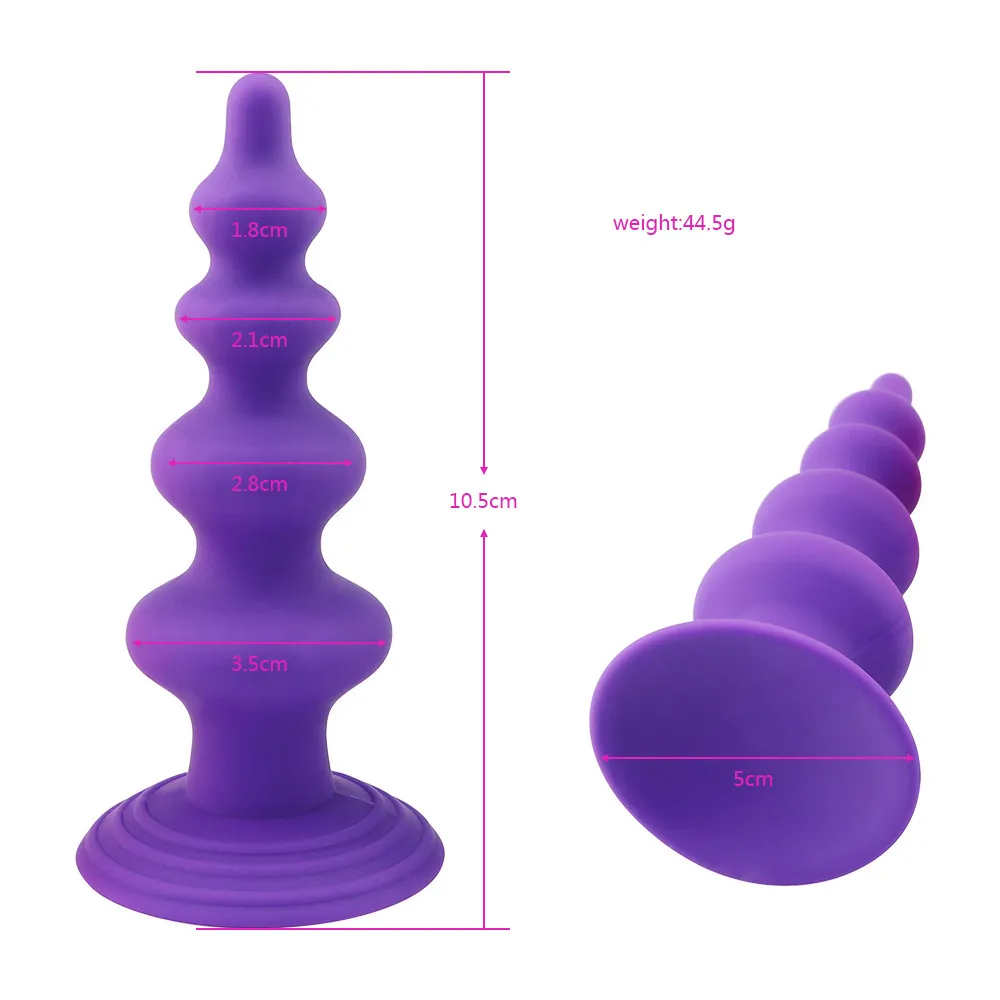 Massaggio Cortile Perline Dildo Anale Butt Plug Giocattoli Del Sesso Adulti Uomini Donne Gay Silicone Vaginale Stimolatore del punto G Masturbazione